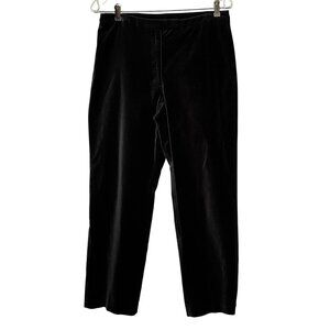 Liz Claiborne Petite 10P Solid Black‎ Velvet Pants Comfort Stretch Dressy